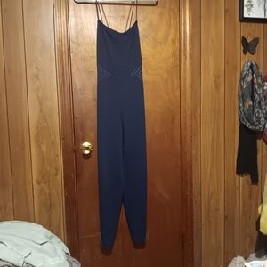Chic Blue Spaghetti Strap Jumpsuit